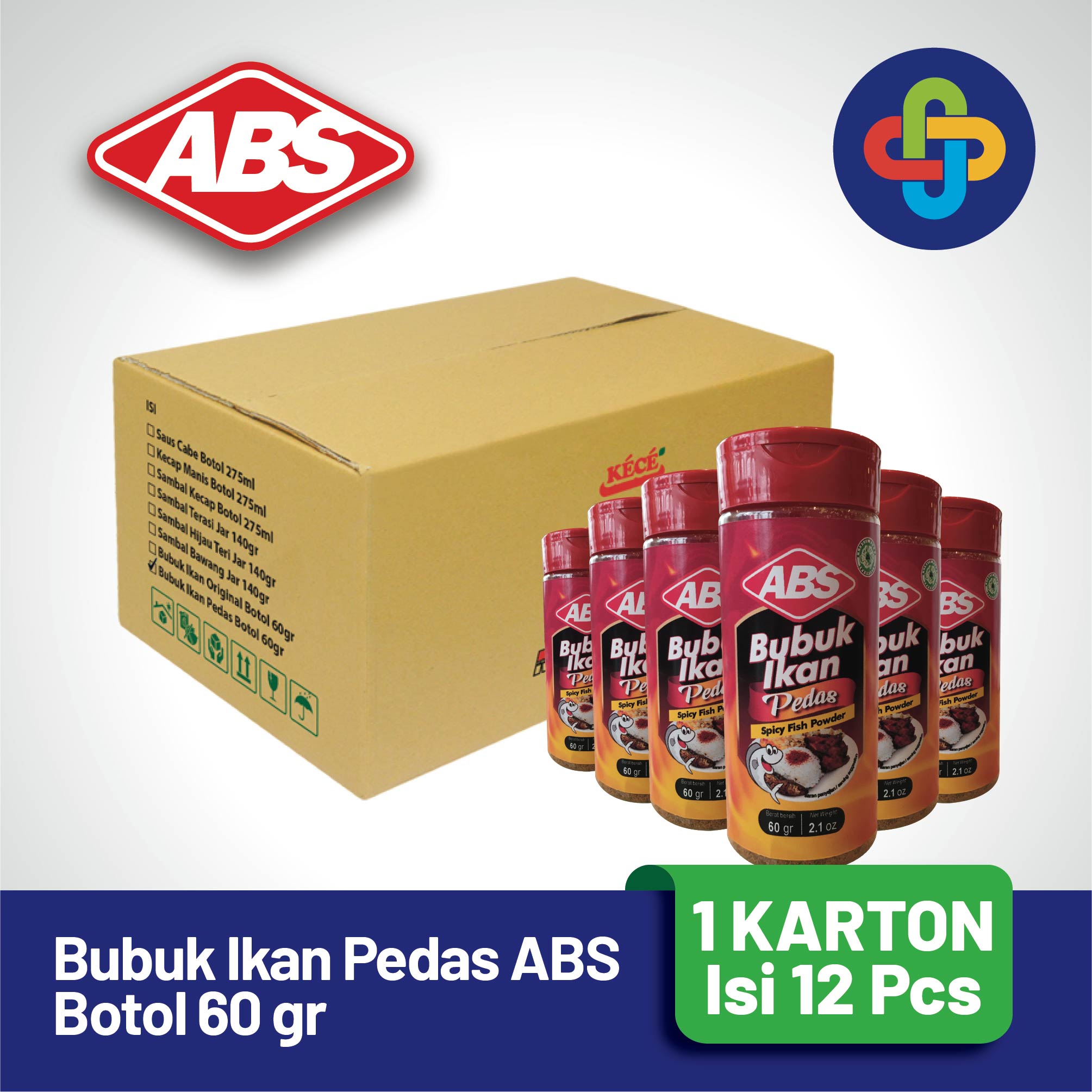 Bubuk Ikan Pedas ABS Botol 60 gr